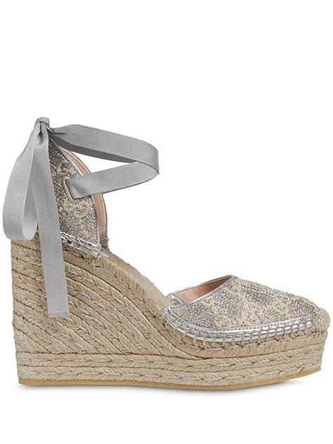 gucci silver espadrilles|gucci espadrille flats.